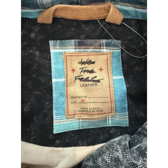 NEW Free People Leia Denim Suede Patched Moto Jacket Size XS $748 [jb] - Picture 10 of 10